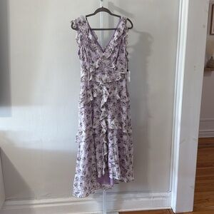 Astr Pink Ruffled Tiered Sundress V-Neck size medium